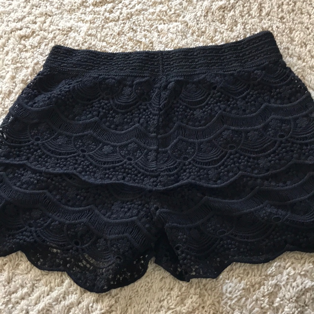 Black lace/crotchet shorts